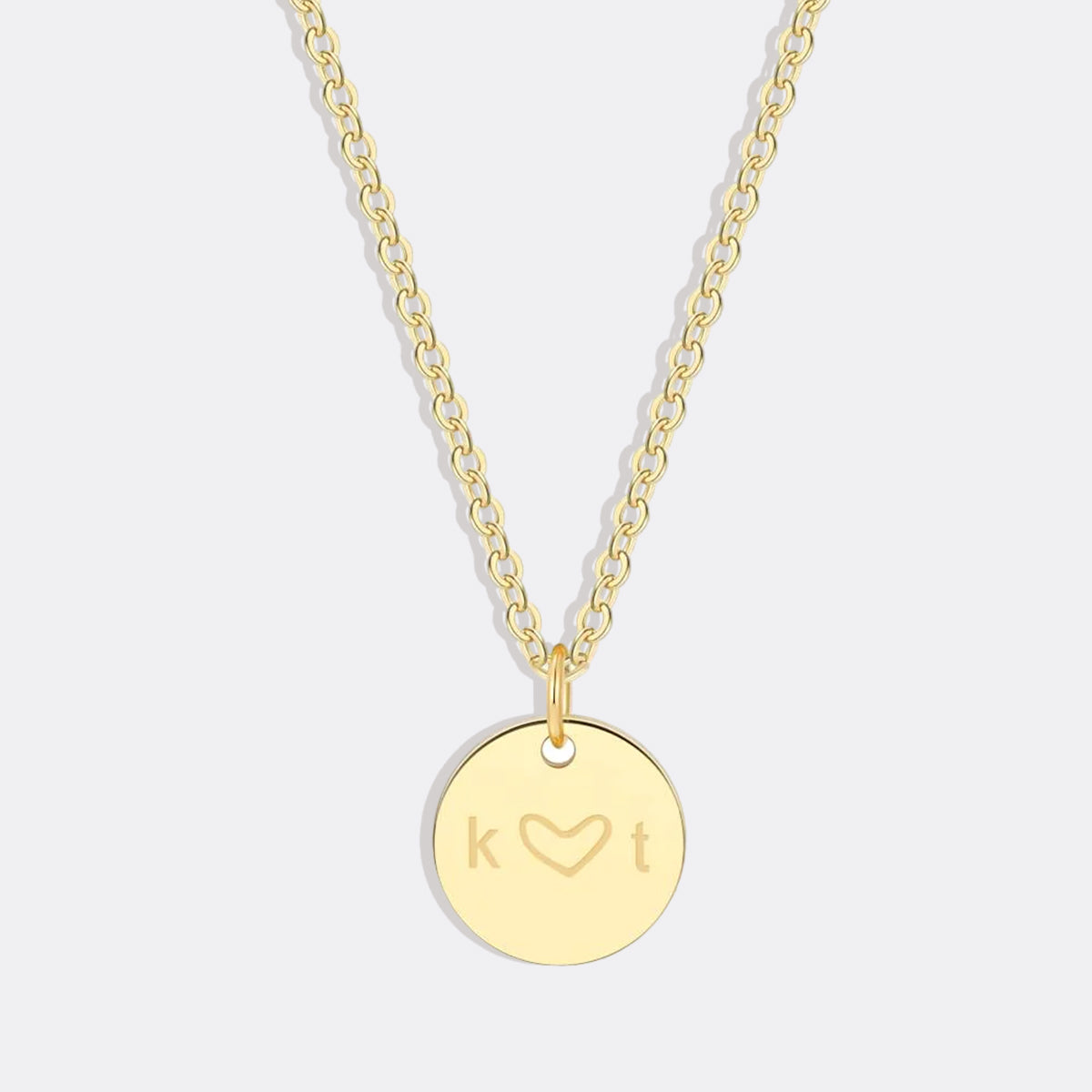 Love Initial Disc Necklace