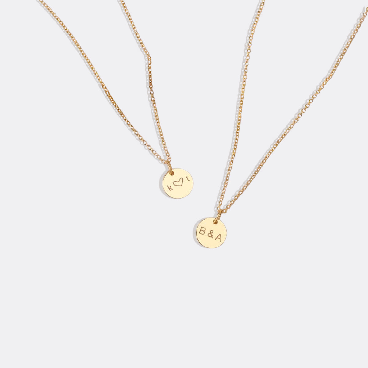 Love Initial Disc Necklace