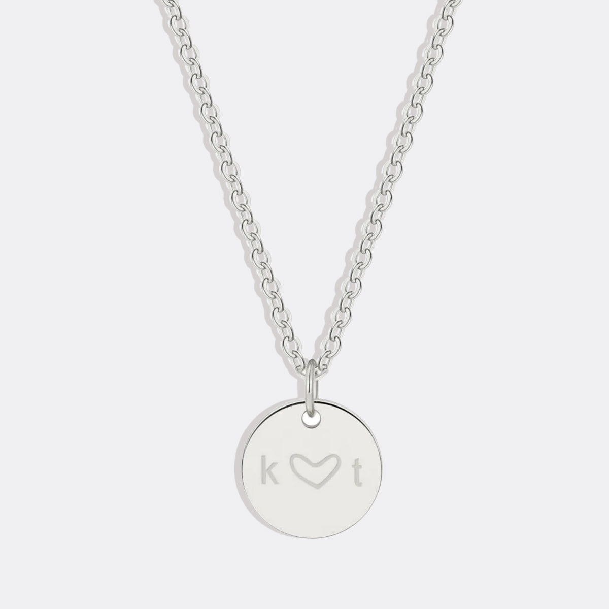 Love Initial Disc Necklace