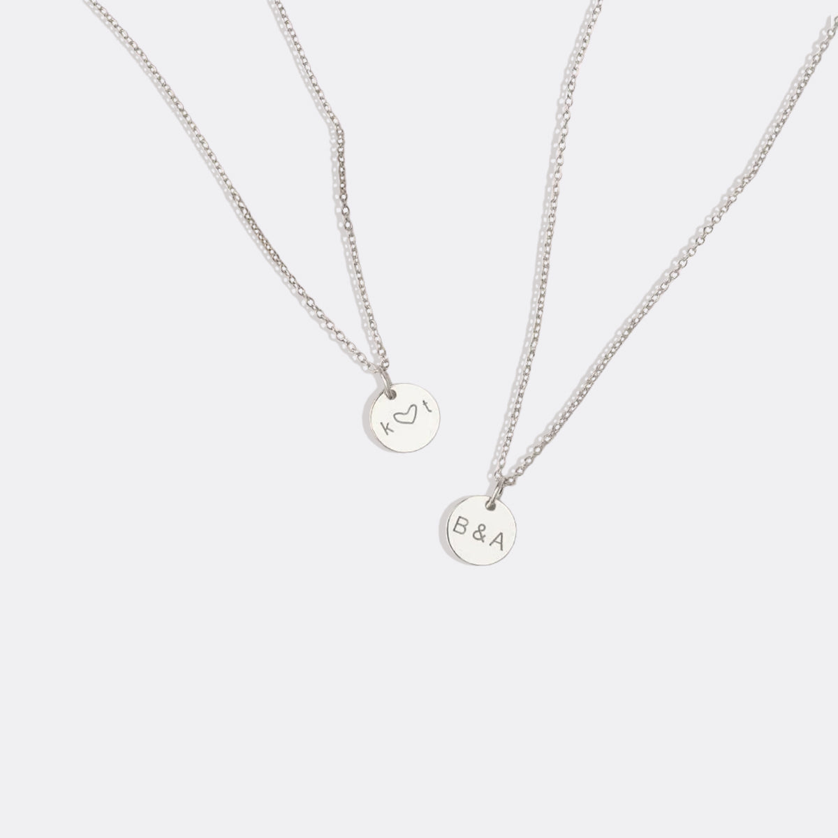 Love Initial Disc Necklace