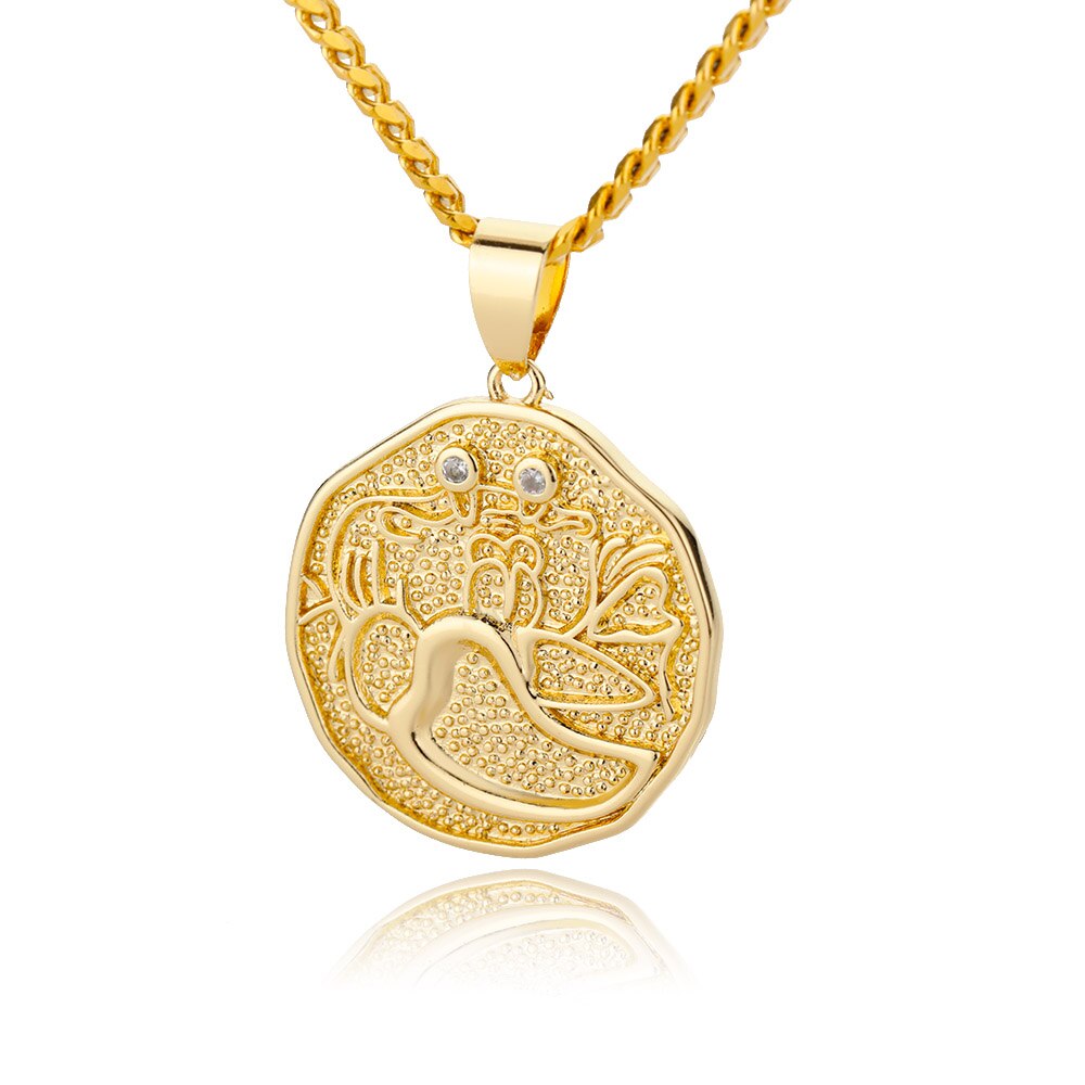 Collier avec pendentif en forme de pièce de monnaie représentant un signe astrologique