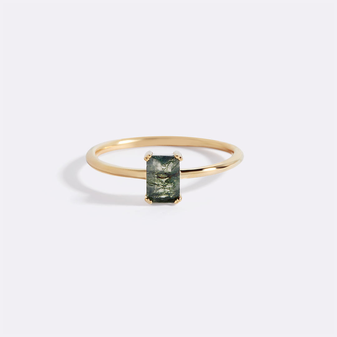 Bague délicate en agate mousse