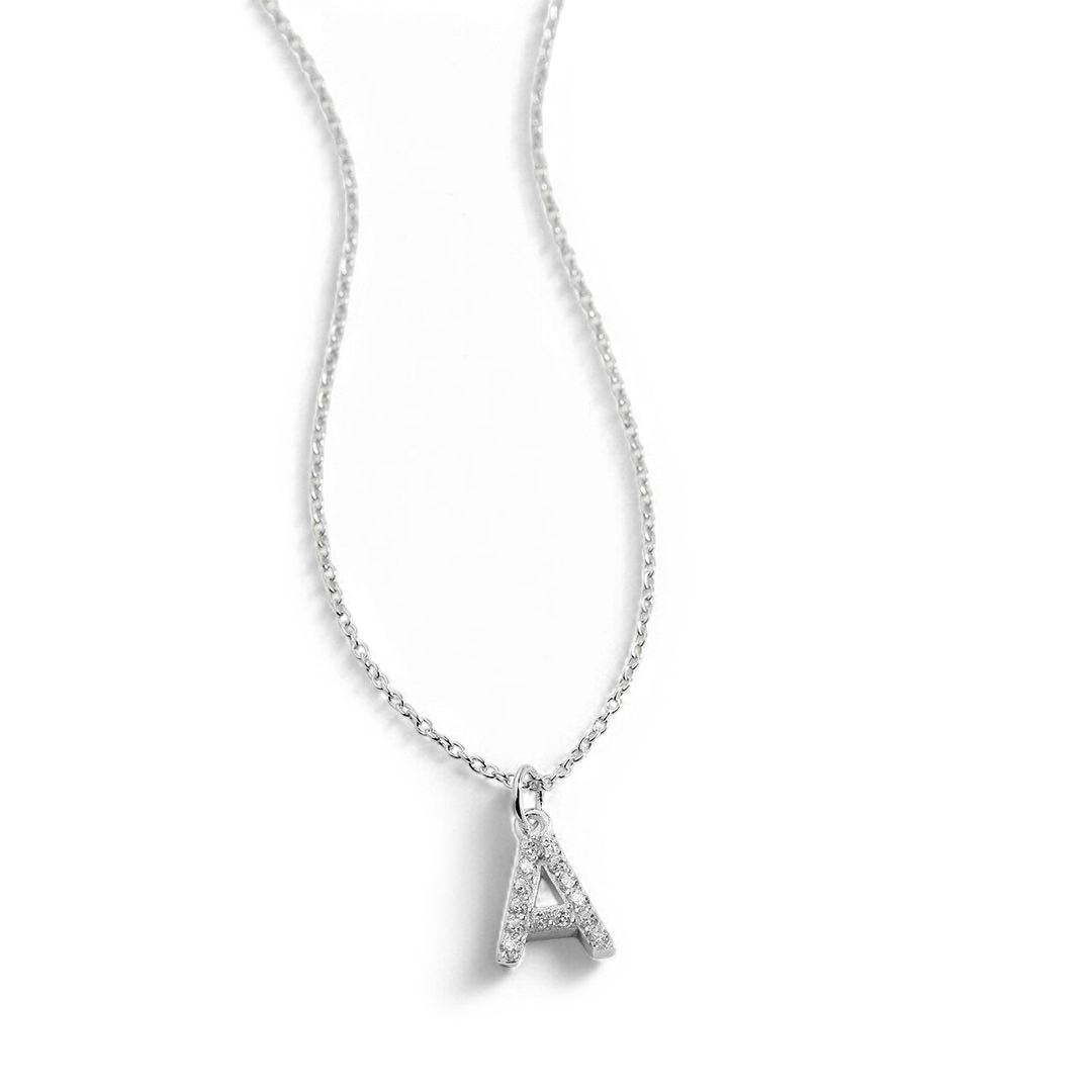 Collier Initiale Majuscule Pavé
