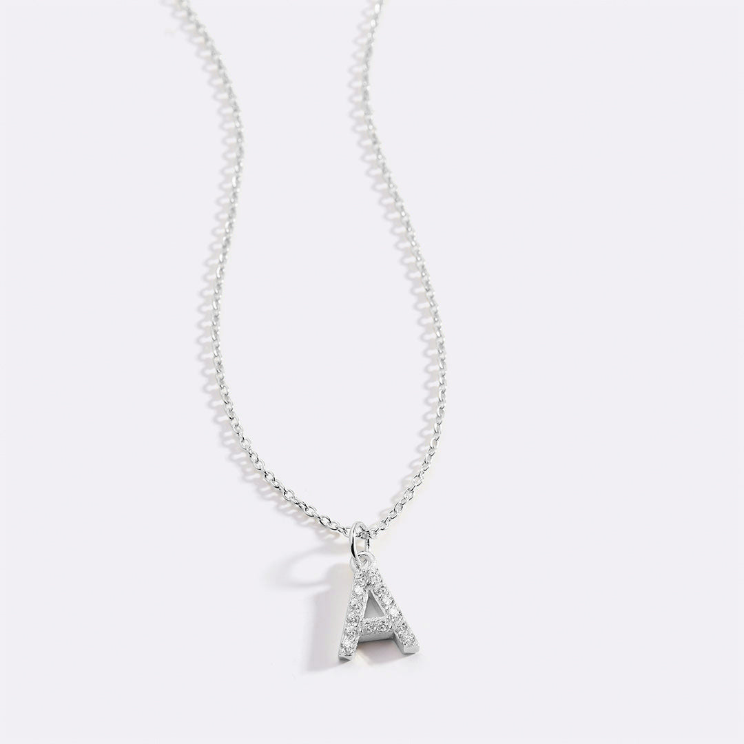 Collier Initiale Majuscule Pavé