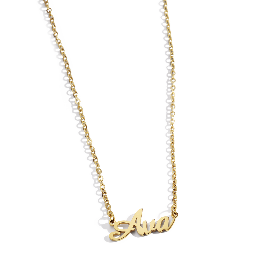 Collier avec nom en plume