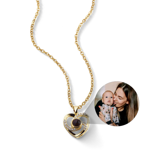 Center of My Heart Pave Photo Necklace