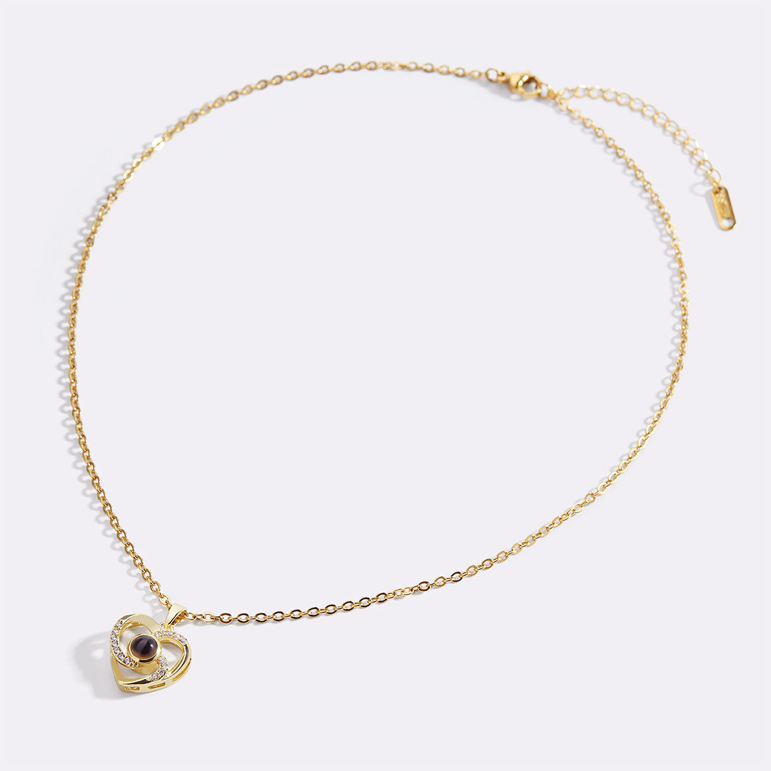Center of My Heart Pave Photo Necklace