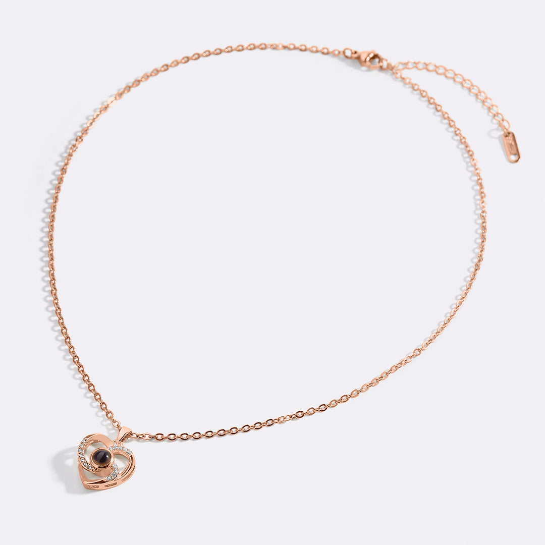 Center of My Heart Pave Photo Necklace