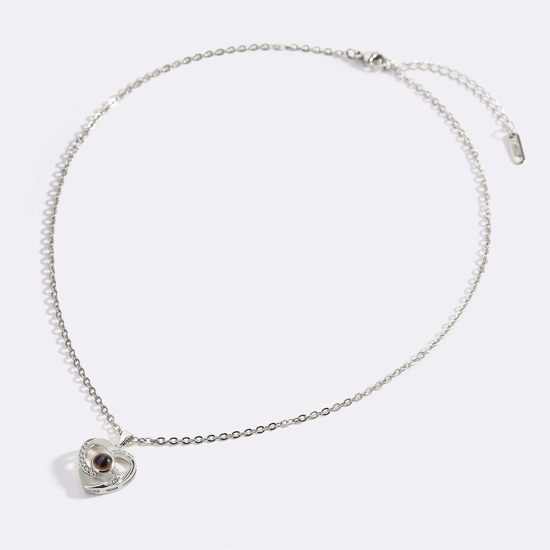 Center of My Heart Pave Photo Necklace
