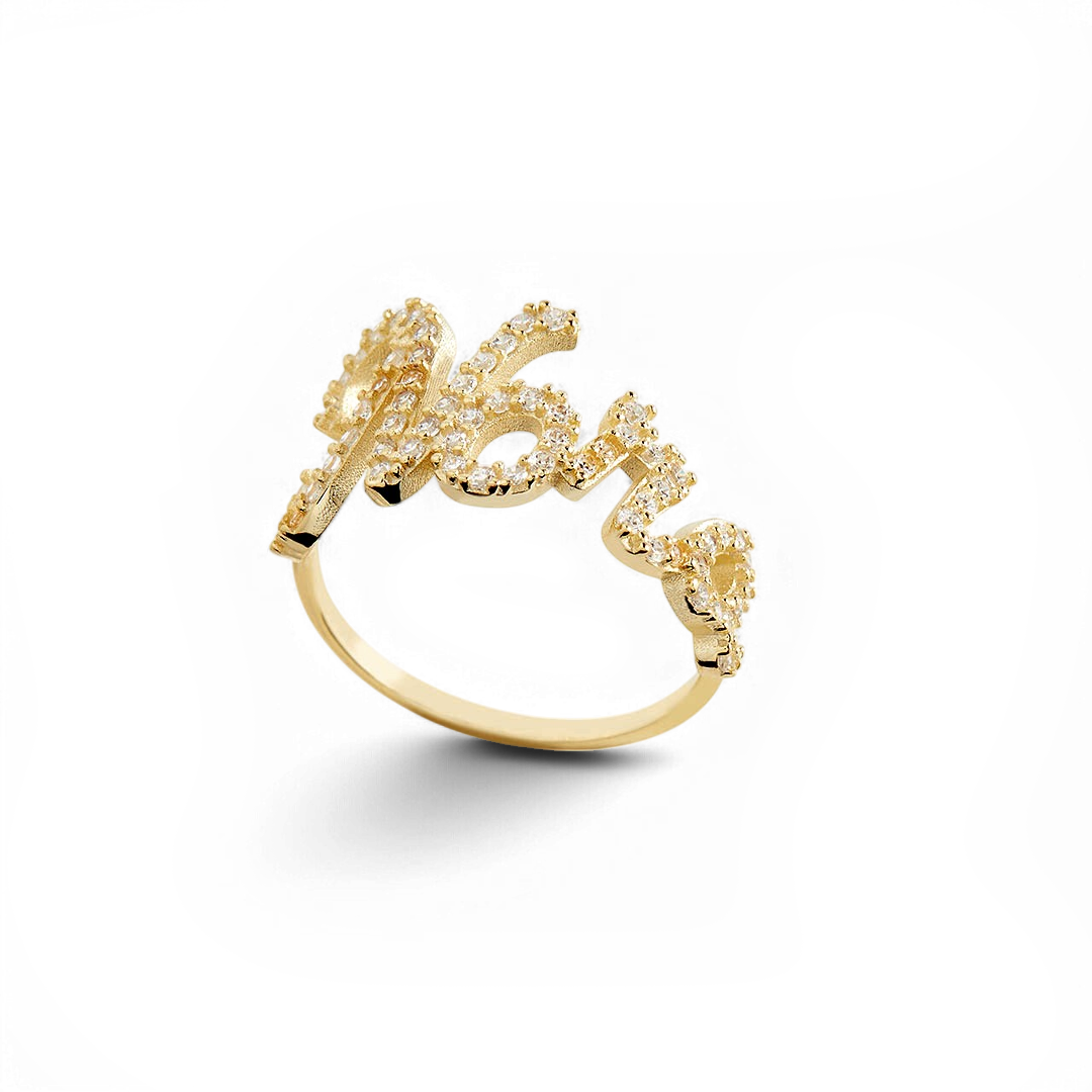 Pave Name Ring