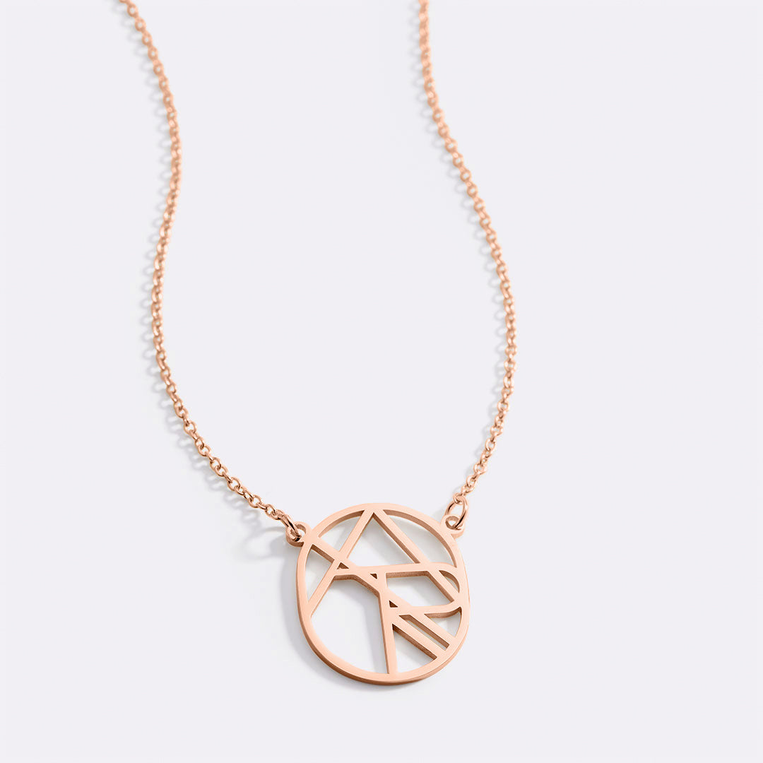 Circular Minimalist Monogram Name Necklace