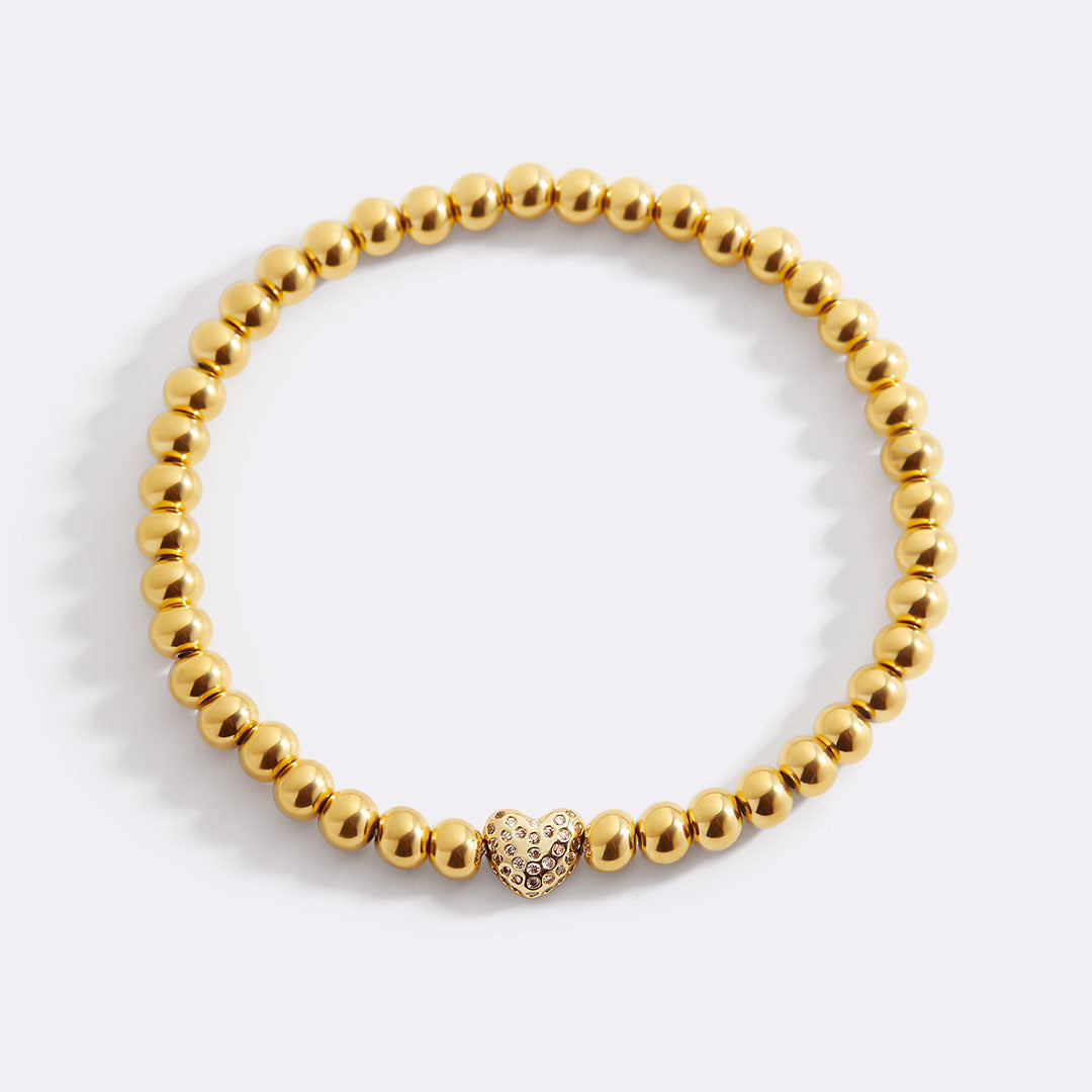 Pavé-Herz-Perlenarmband