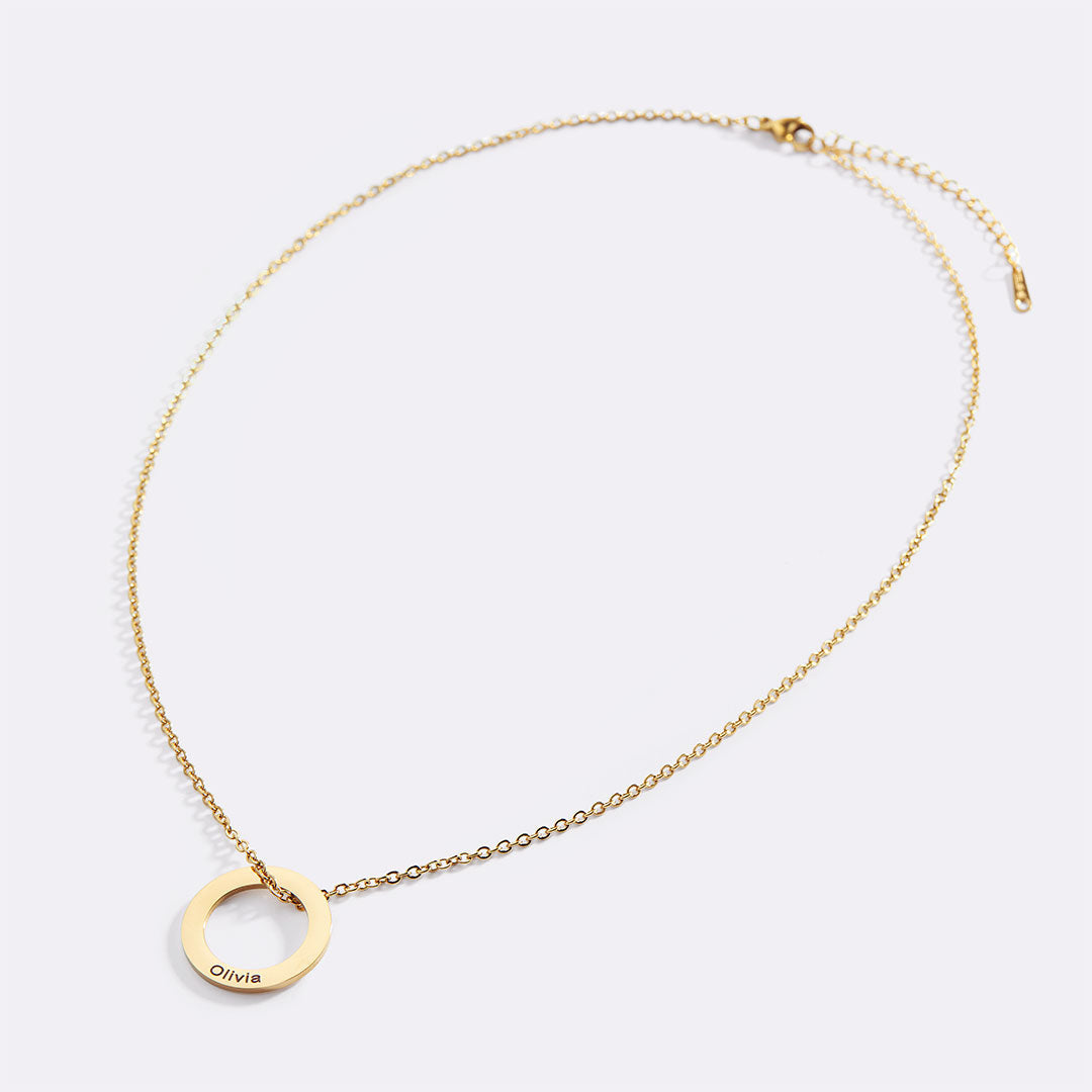 Personalized Linked Circle Necklace