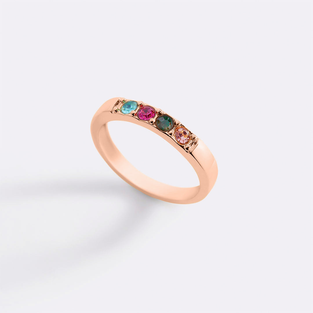 Bague empilable avec pierres de naissance