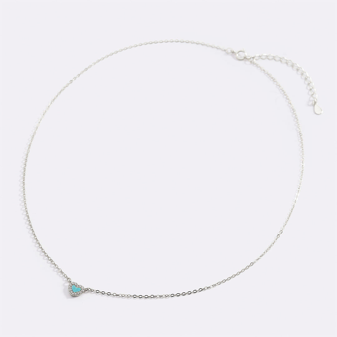 Tiny Turquoise Heart Choker
