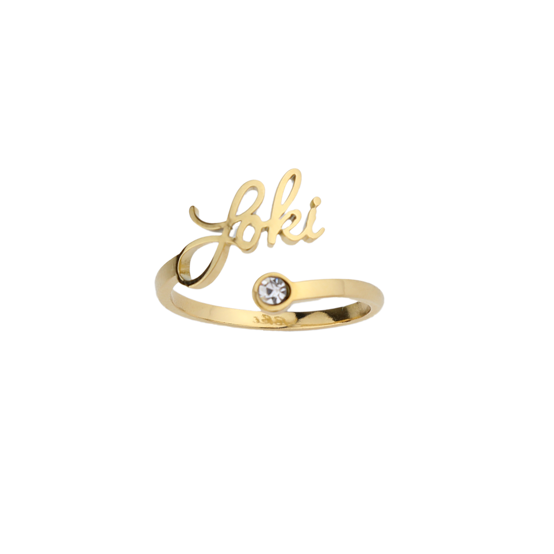 Custom Birthstone Name Ring