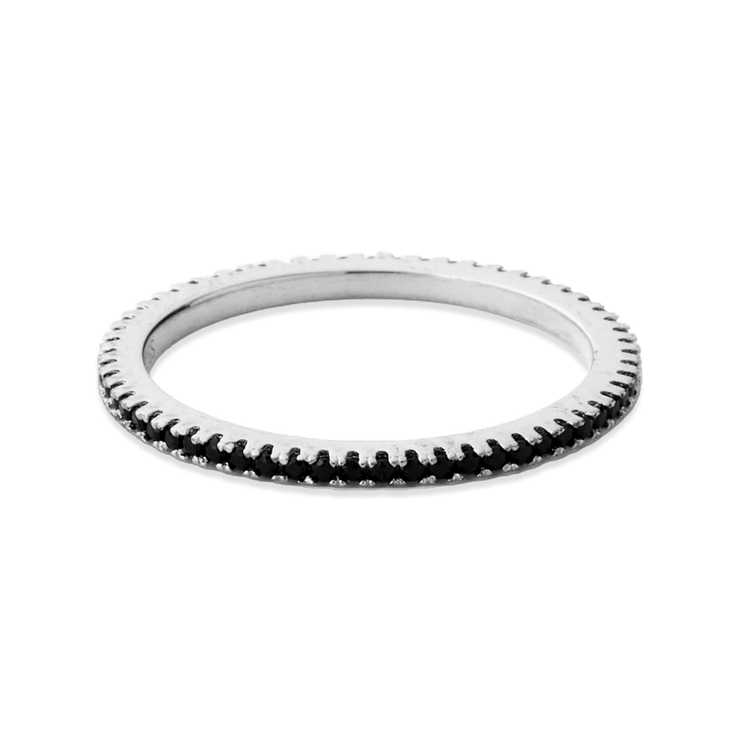 Bague d'éternité en diamant noir