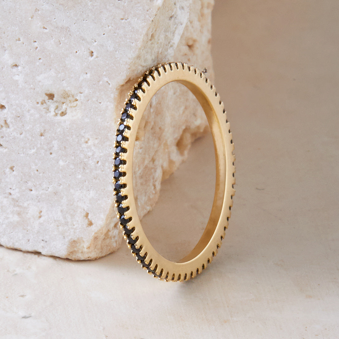 Bague d'éternité en diamant noir