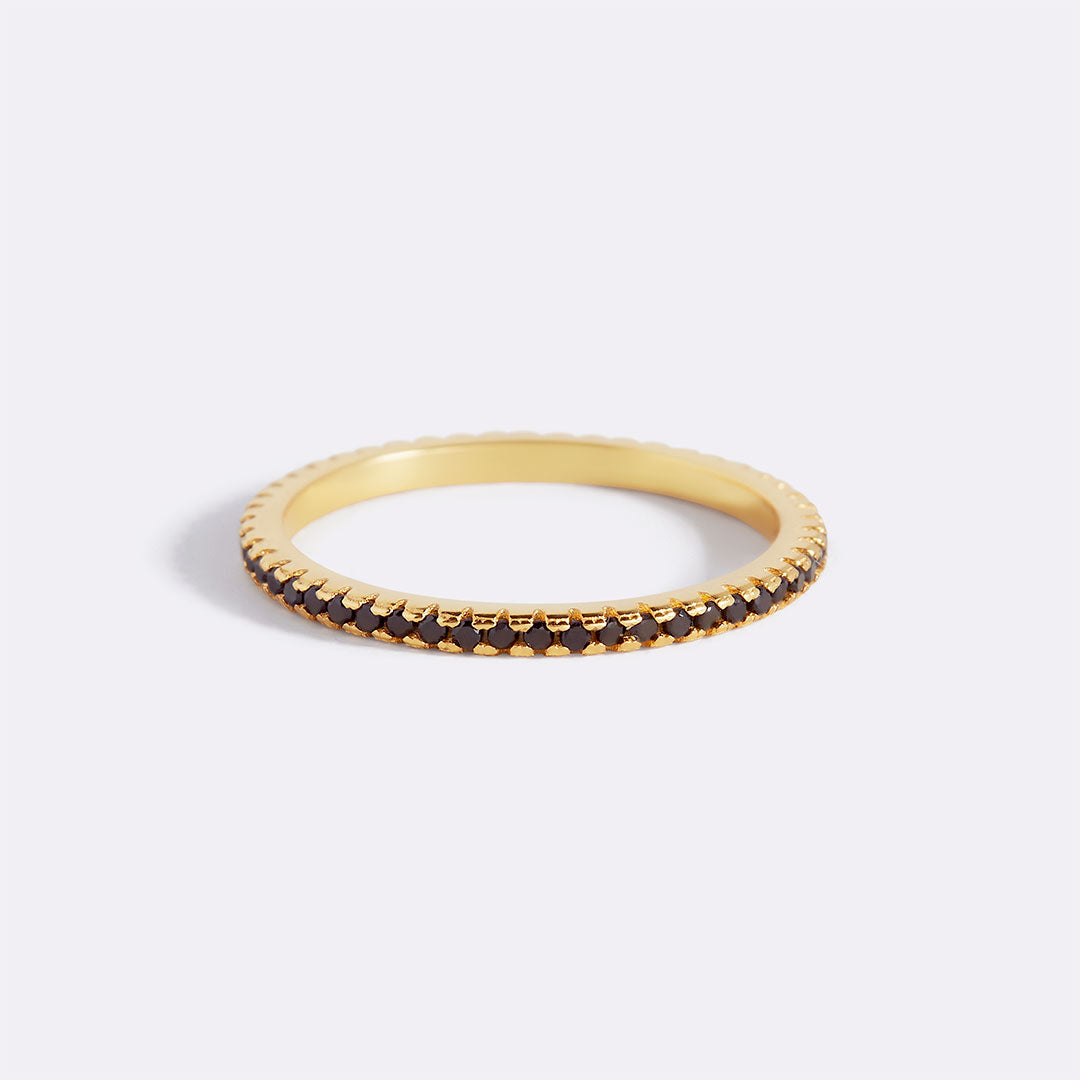 Bague d'éternité en diamant noir