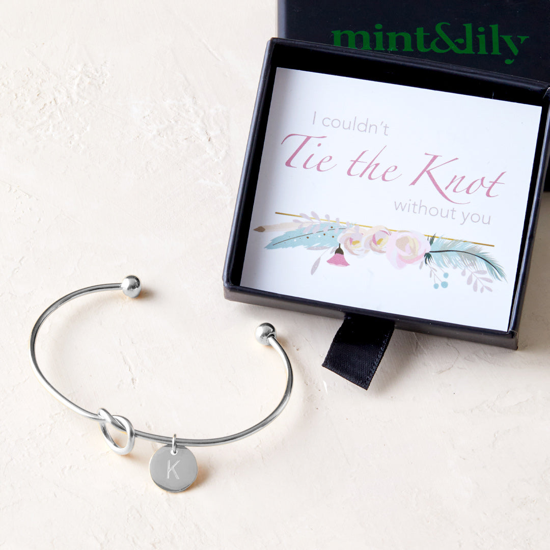 Personalized Tie the Knot Bracelet • Bridesmaid Gift Bracelet