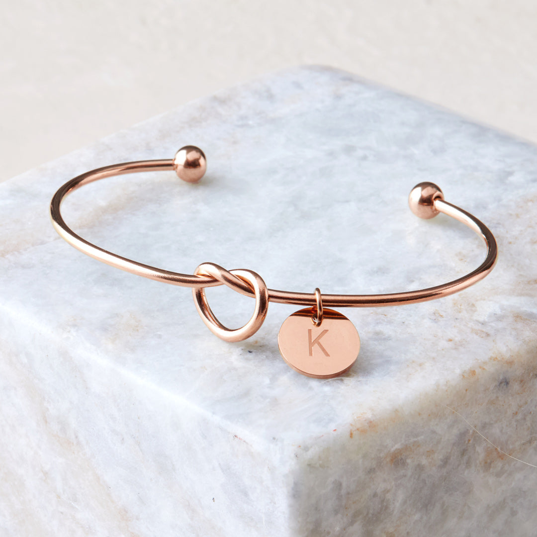 Personalized Tie the Knot Bracelet • Bridesmaid Gift Bracelet