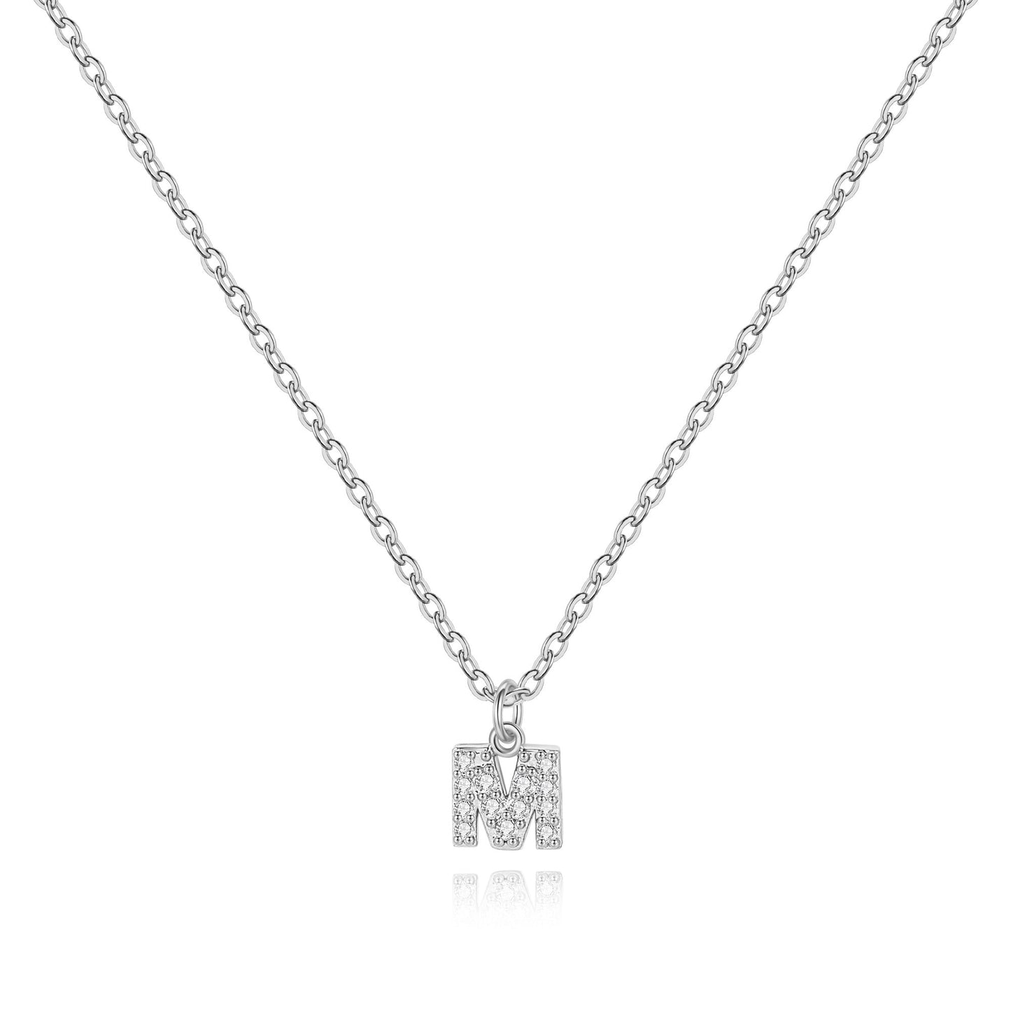 Collier Initiale Majuscule Pavé