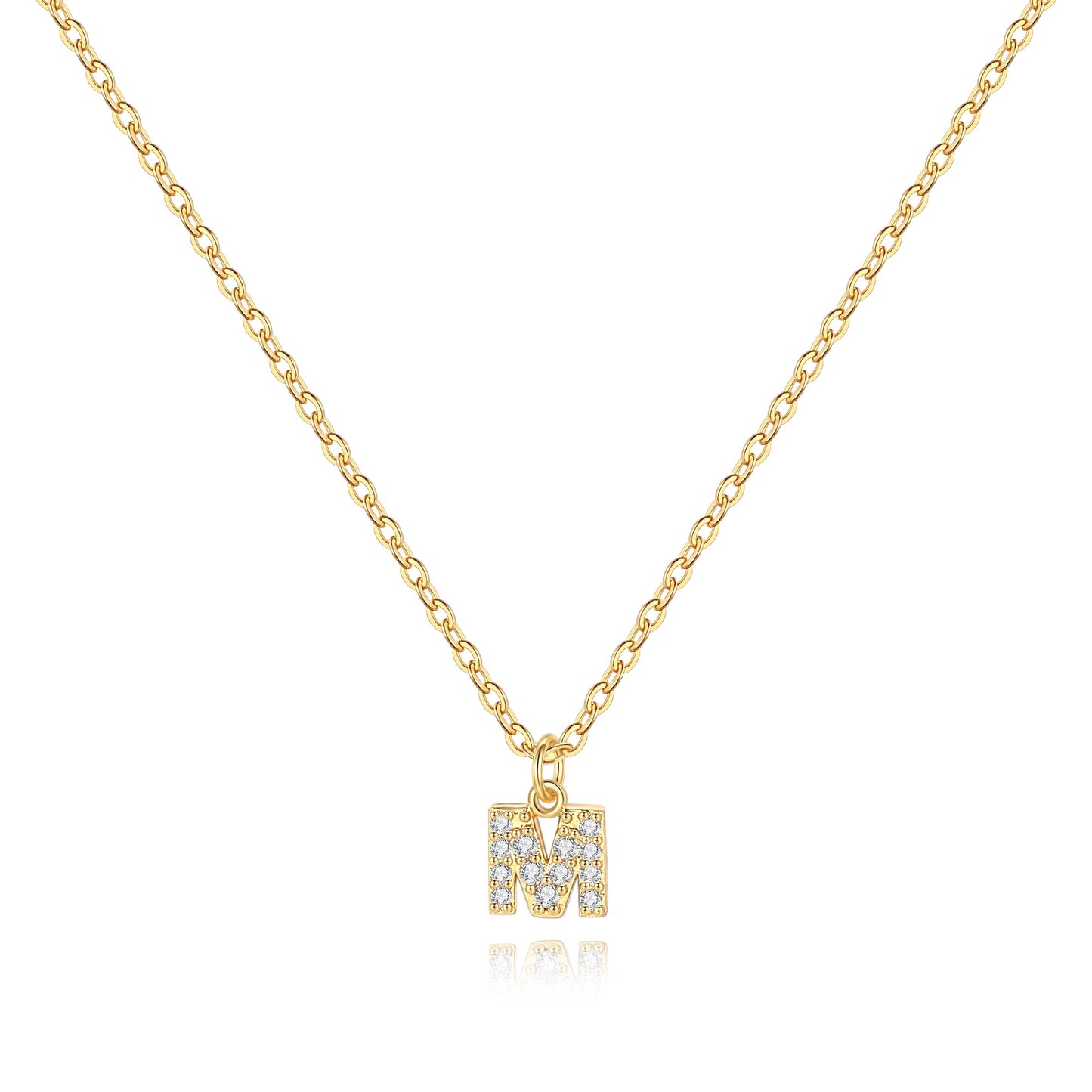 Collier Initiale Majuscule Pavé