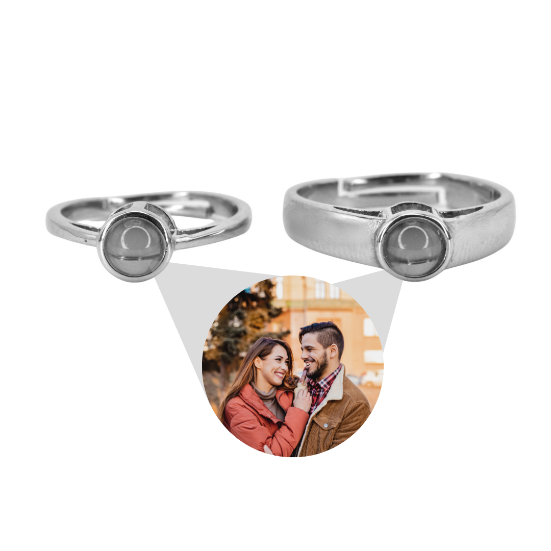 Bague de projection de couple minimaliste (pour lui/elle)