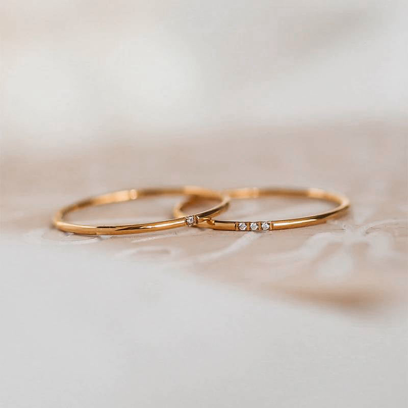 Bague empilable en diamants délicats