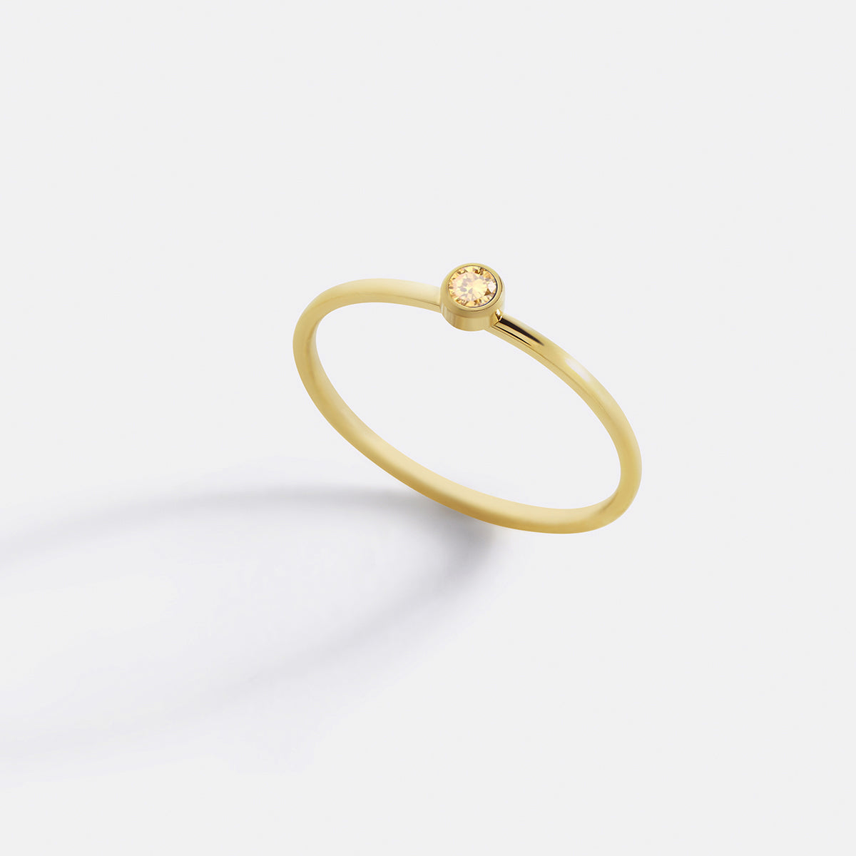 Bague empilable minimaliste sertie de pierres de naissance de novembre