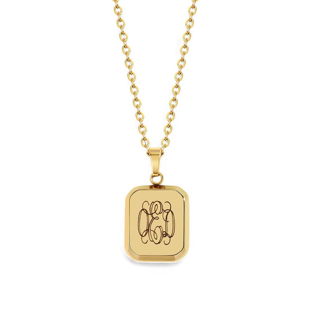 Halskette mit Monogramm-Porträt-Anhänger