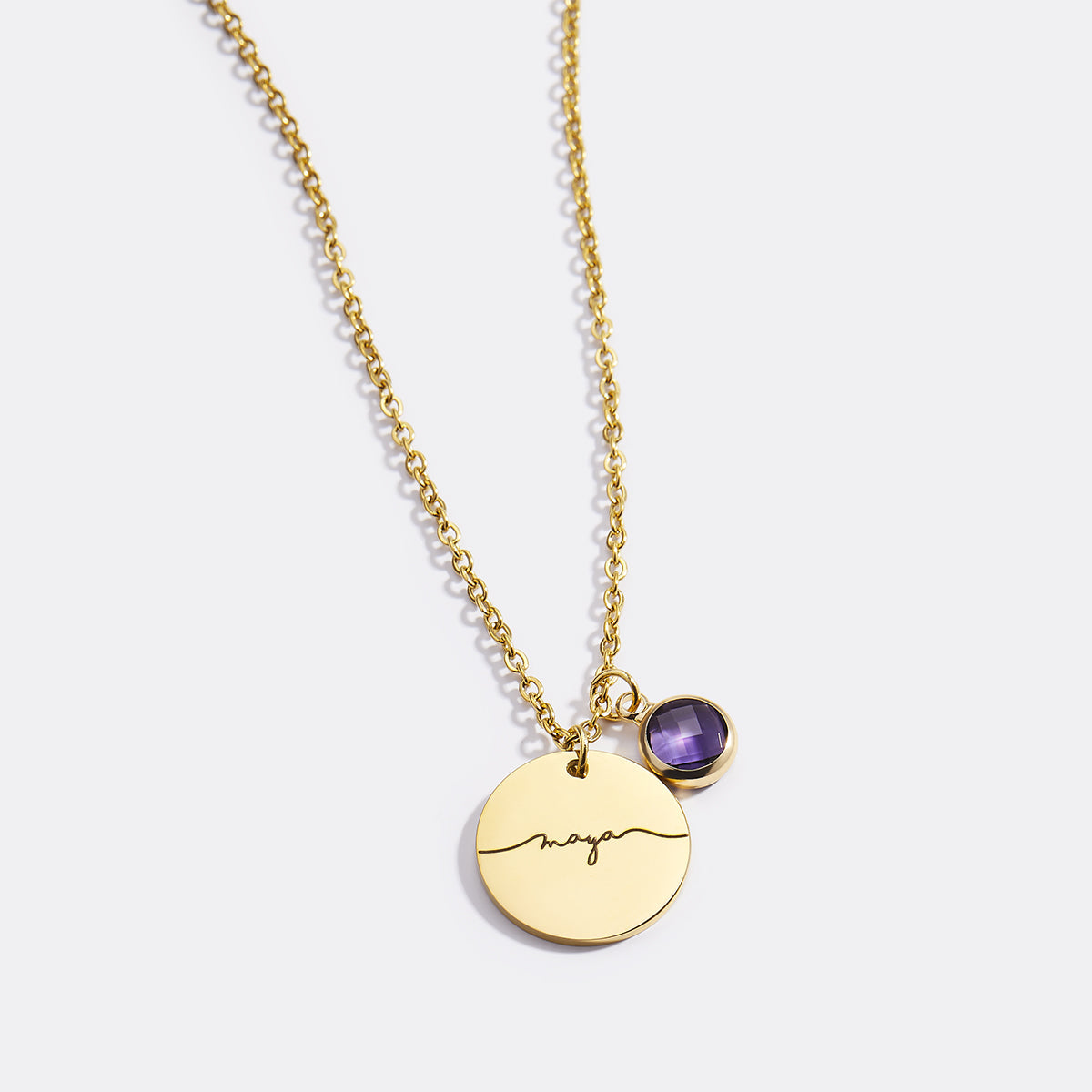 Halskette mit Geburtssteinen und Monogramm