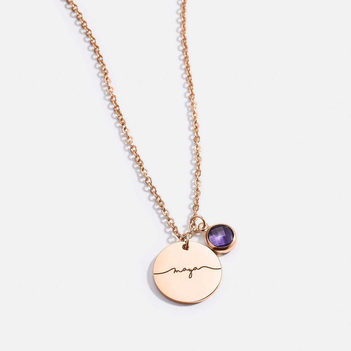 Halskette mit Geburtssteinen und Monogramm