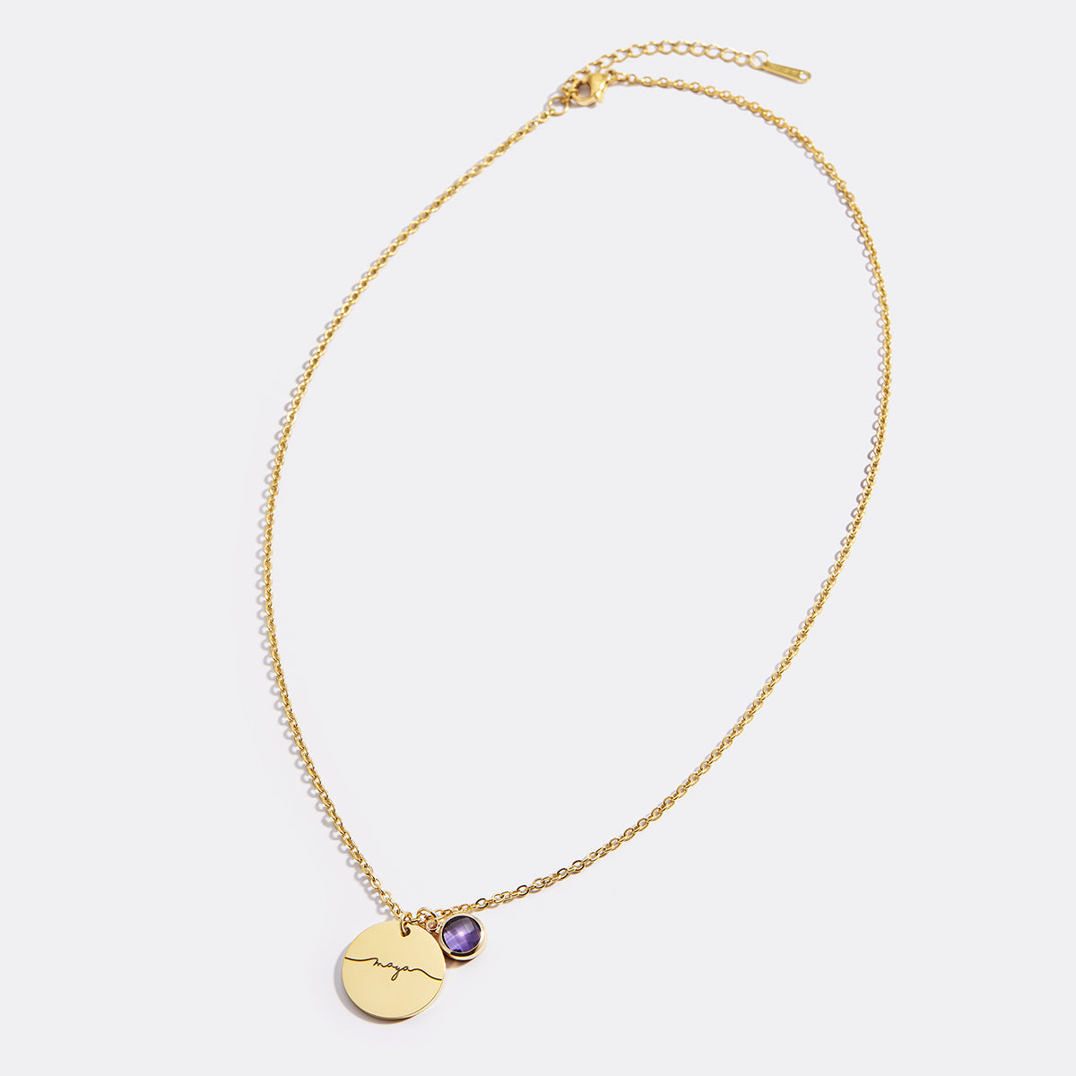 Halskette mit Geburtssteinen und Monogramm