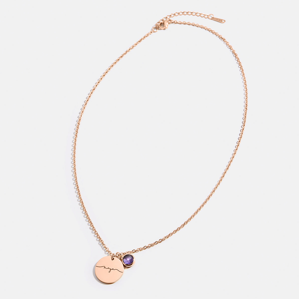 Halskette mit Geburtssteinen und Monogramm