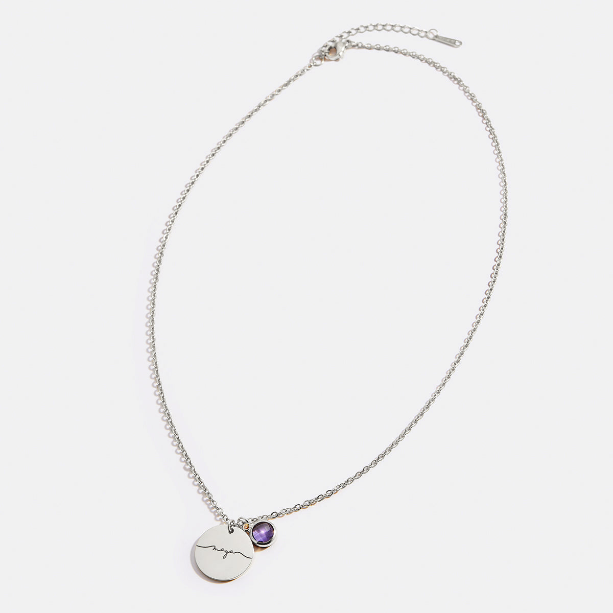 Halskette mit Geburtssteinen und Monogramm