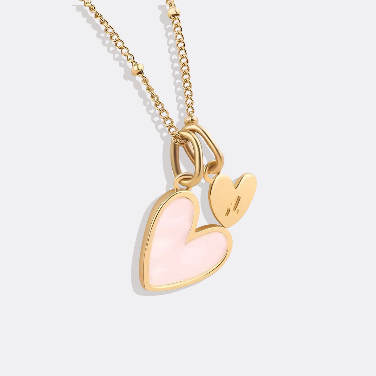 Mother Of Pearl Initial Heart Necklace