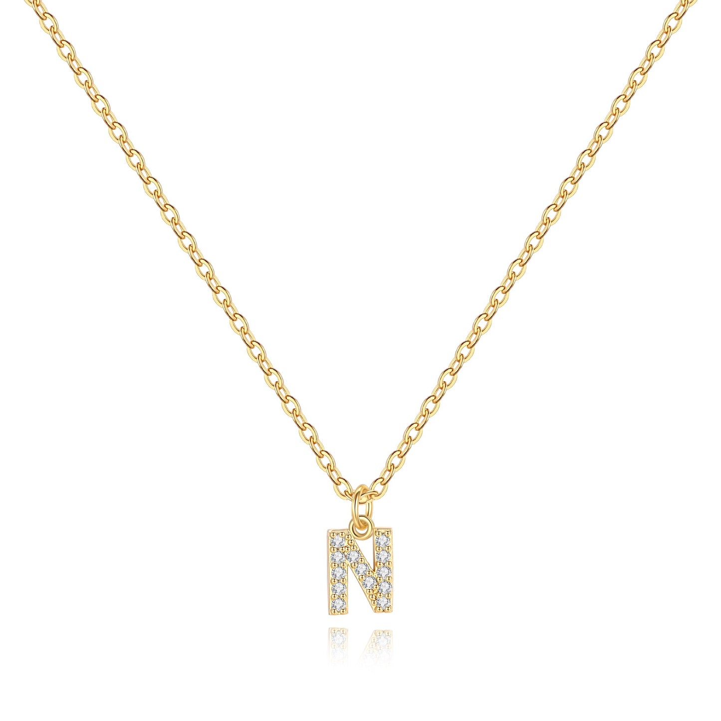 Collier Initiale Majuscule Pavé