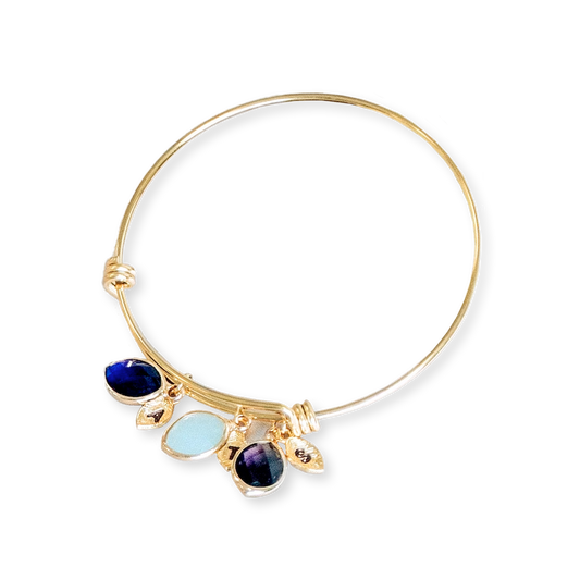 Bracelet à breloques familial avec pierre de naissance