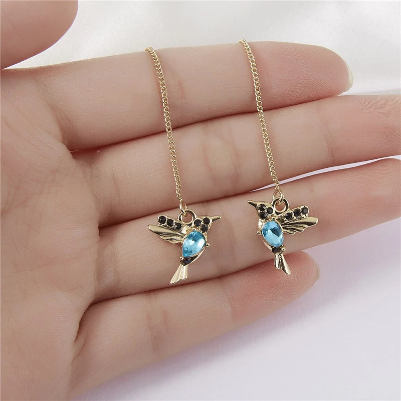 Boucles d'oreilles pendantes colibri