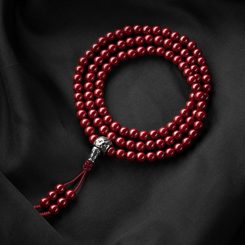 6mm Cinnabar 108 Bead Mala High-Quality Prayer Beads