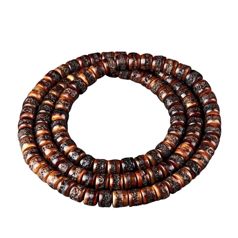 Chapelet de prière Gabala en os de yak tibétain naturel, 108 perles, pour la pratique spirituelle
