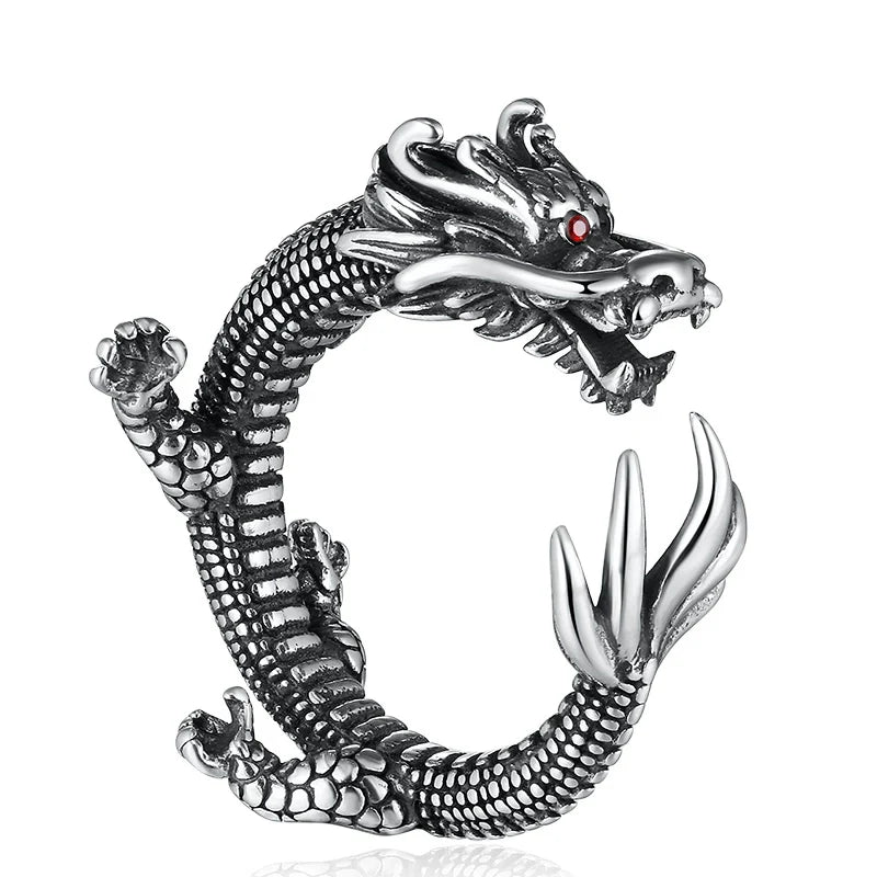Men's 925 Silver Dragon Ring