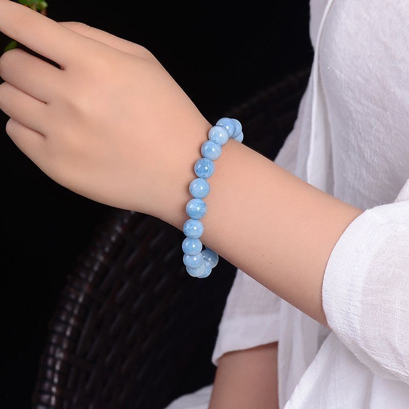 Bracelet apaisant en aigue-marine bleue - Ancrage et apaisement