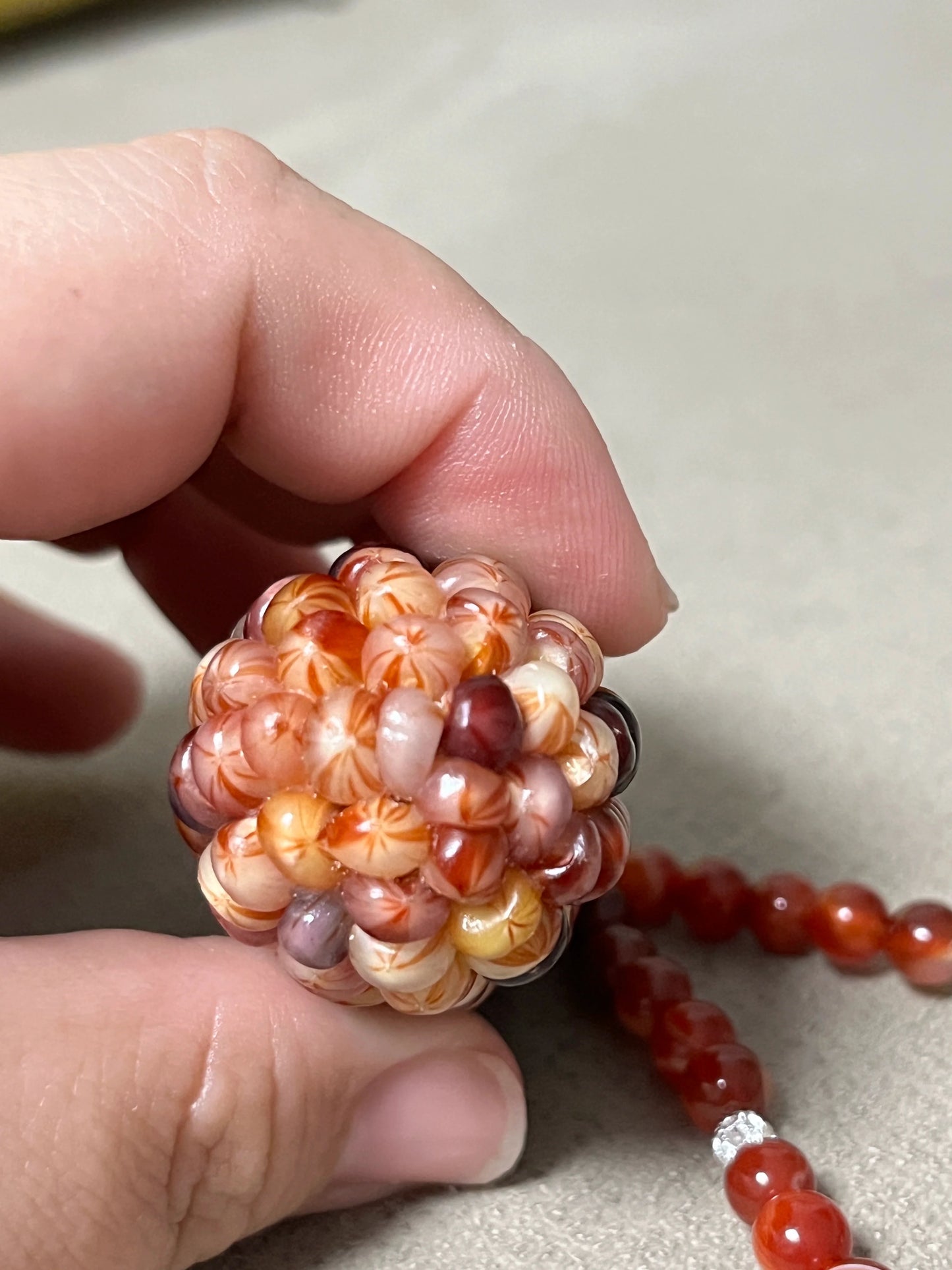 High-Transparency Gemstone Pink Blood Corn Ornament for Reducing Stress