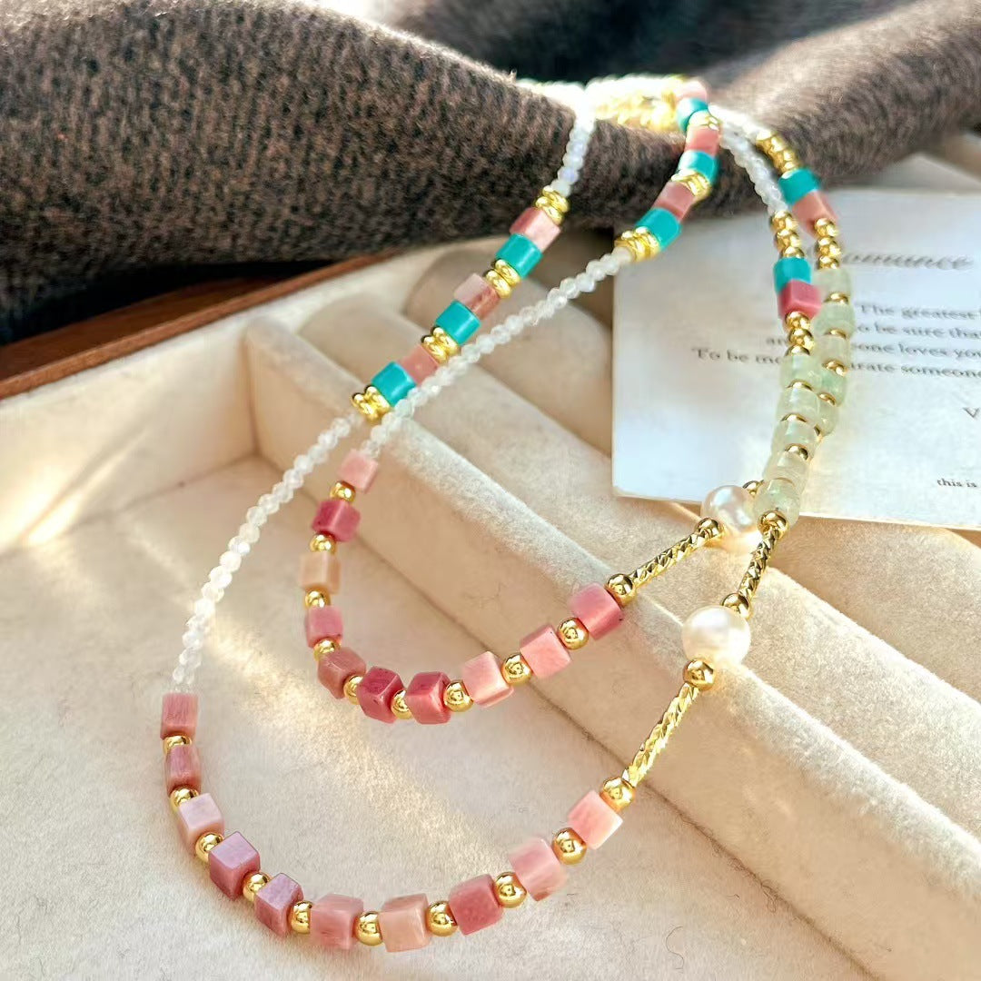 Collier en pierre de lune naturelle pour femme