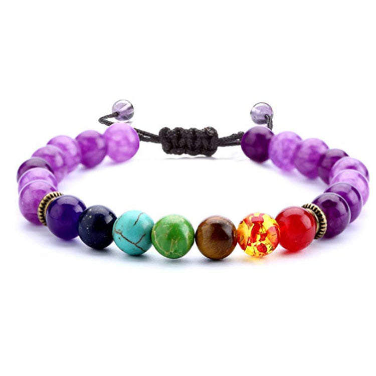 7 Chakra Bracelet Lapis Lazuli Tiger Eye Braided Men Bracelet