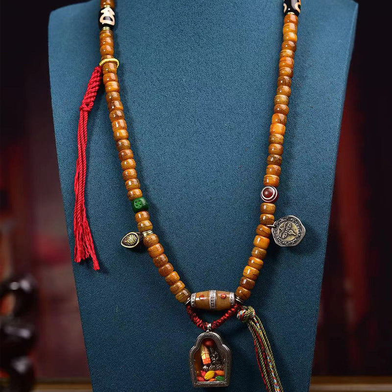 Tibetan Camel Bone 108 Mala Beads – Handcrafted Prayer Necklace