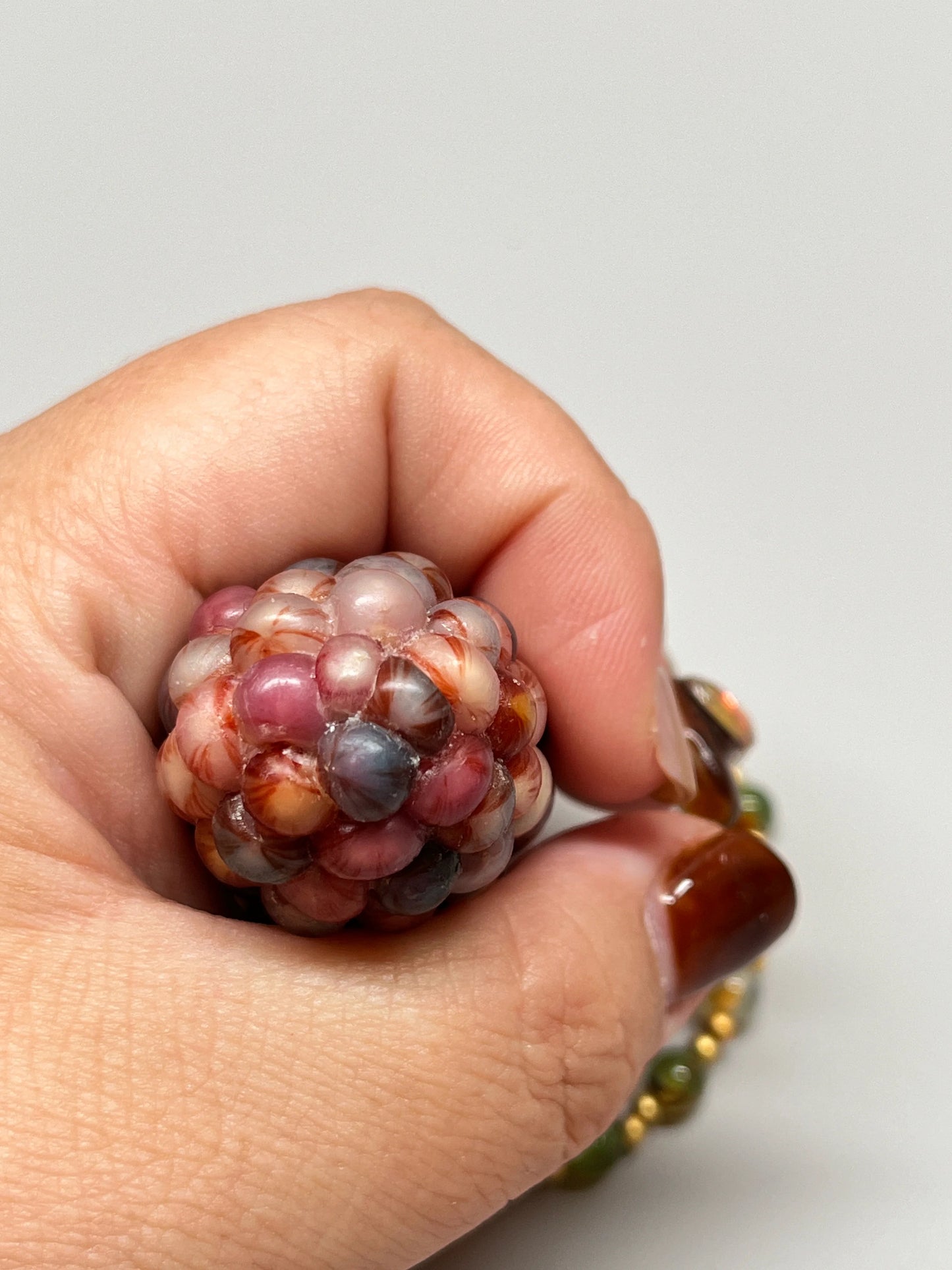 Colorful Gemstone Natural Corn Ornament with Veins