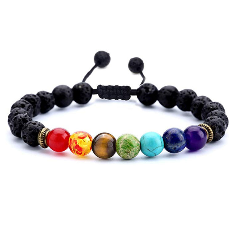 7 Chakra Bracelet Lapis Lazuli Tiger Eye Braided Men Bracelet